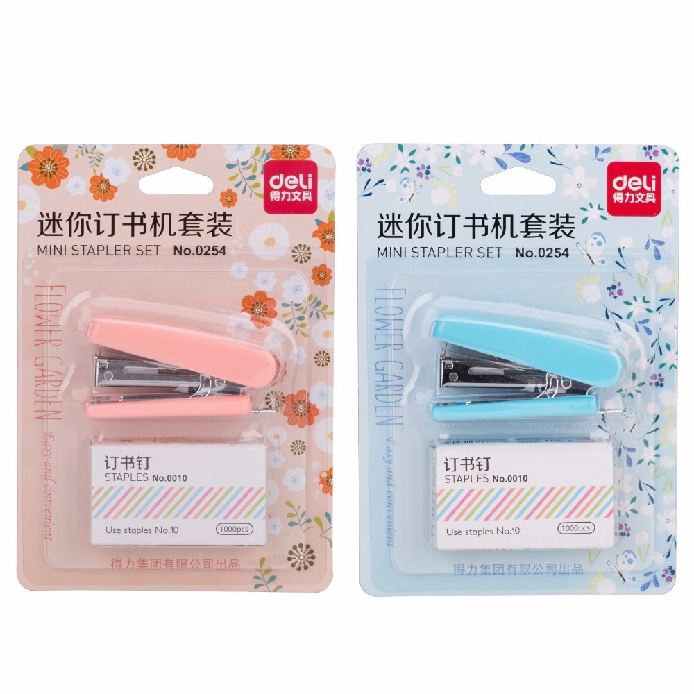 Mini juego de grapadora manual con 1000 Uds. No.10 grapas grapadora papelería oficina engrapadora útiles escolares A6509