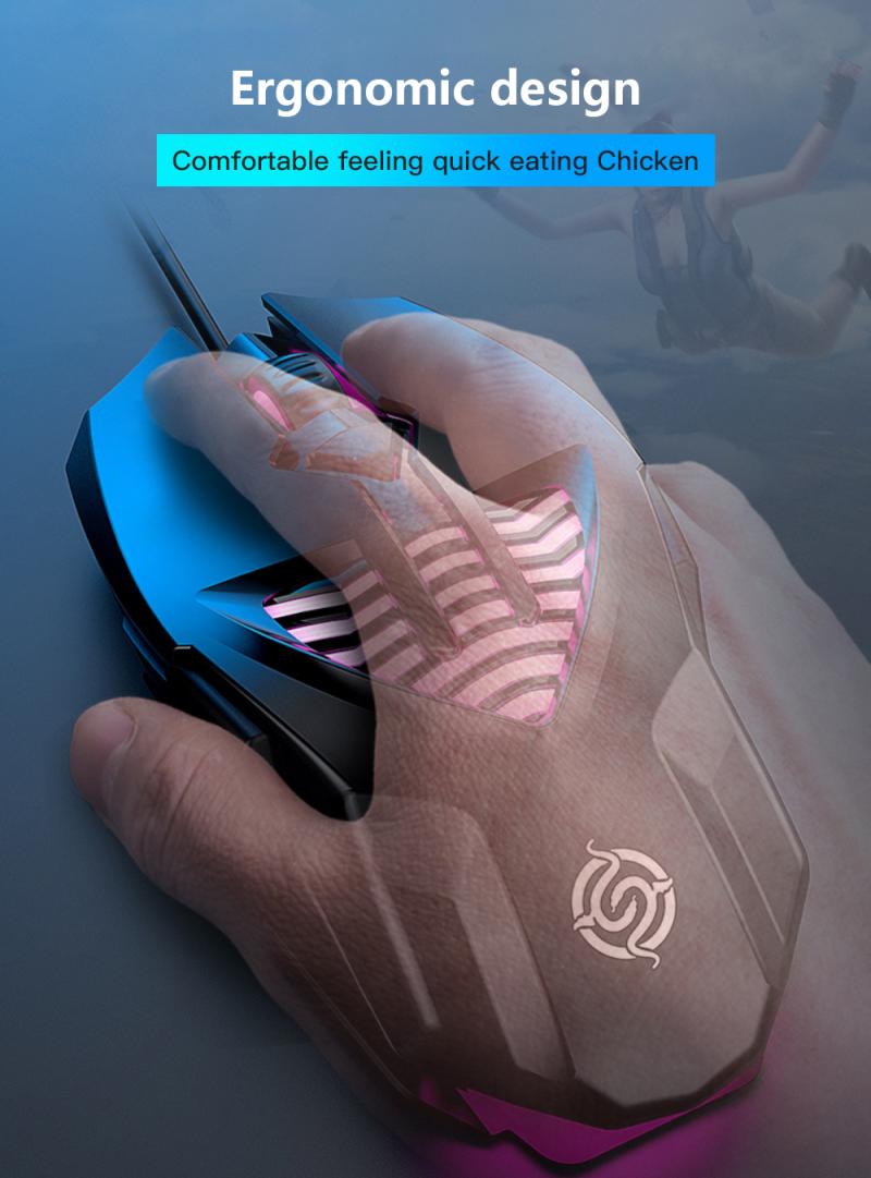 3200 DPI Competitive Gaming Mouse USB 6 Button Macro Definition Metal Mouse Desktop Notebook Wired Mouse