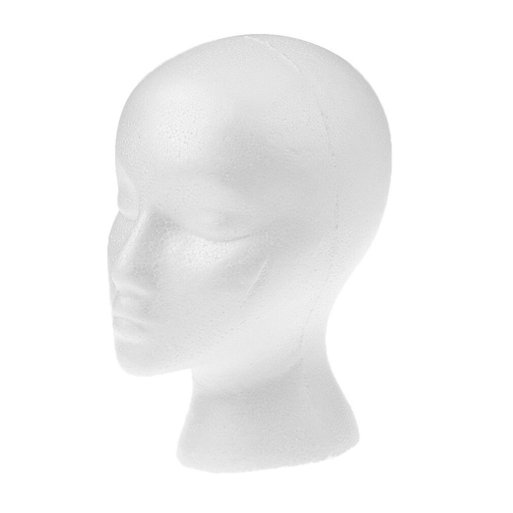 Vrouwelijke Witte Doorbuiging Hoofd Polystyreen Piepschuim Foam Hoofd Model Stand Pruik Haar Hoed Headset Mannequin Hoofd Display Stand Rack
