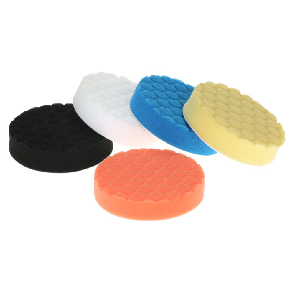 5Pcs/ Set Car Accessories Washing Tools Sponge Pad Circular Plastic Handle for Apply and Remove Wax Auto Care Set