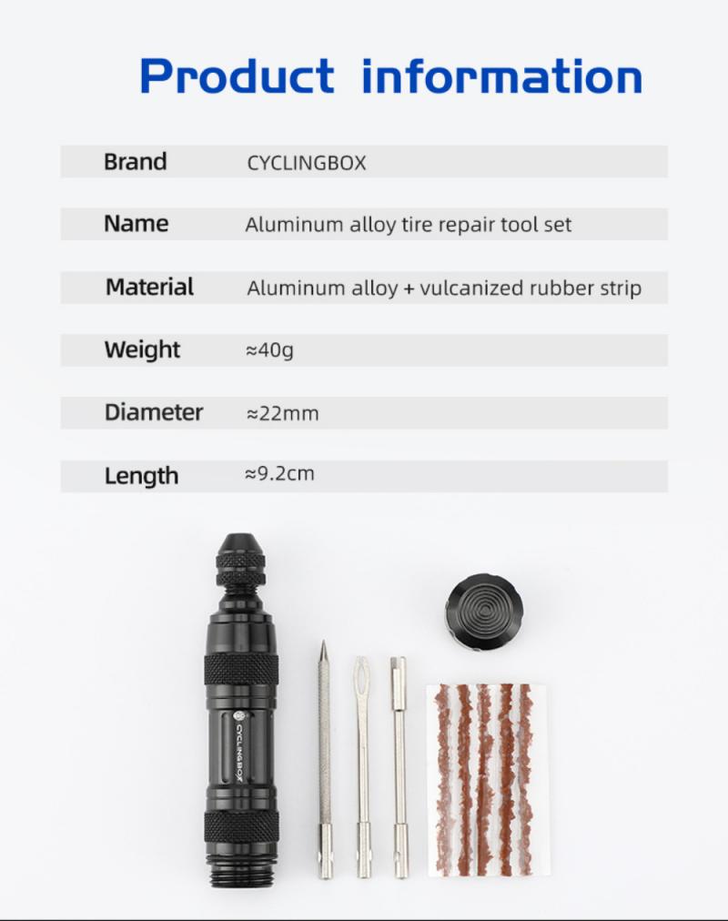 Car Tire Repair Tools Aluminum Alloy Bicycle Mountain Bike Automobile Tire Repair Tools Kits Riding Equipment Moto Accessories