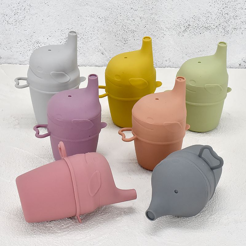 Gobelet à eau en Silicone de couleur Pure pour bébé, Anti-brûlure, de alimentaire, pour apprendre à boire, pour enfants, BPAFREE