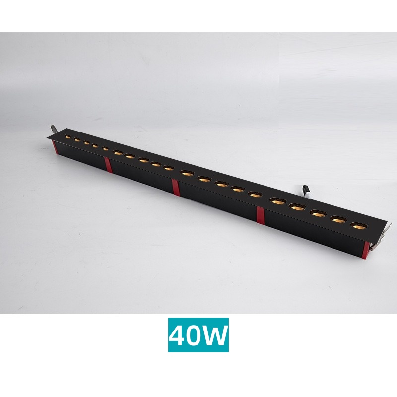 Ingebouwde ledstrip anti-glare spotlight 5heads 10W 10heads 20W 15heads 30W 20heads 40W minimalistische lijnlicht woonkamer 60-260V: Warm White / 1w / Black