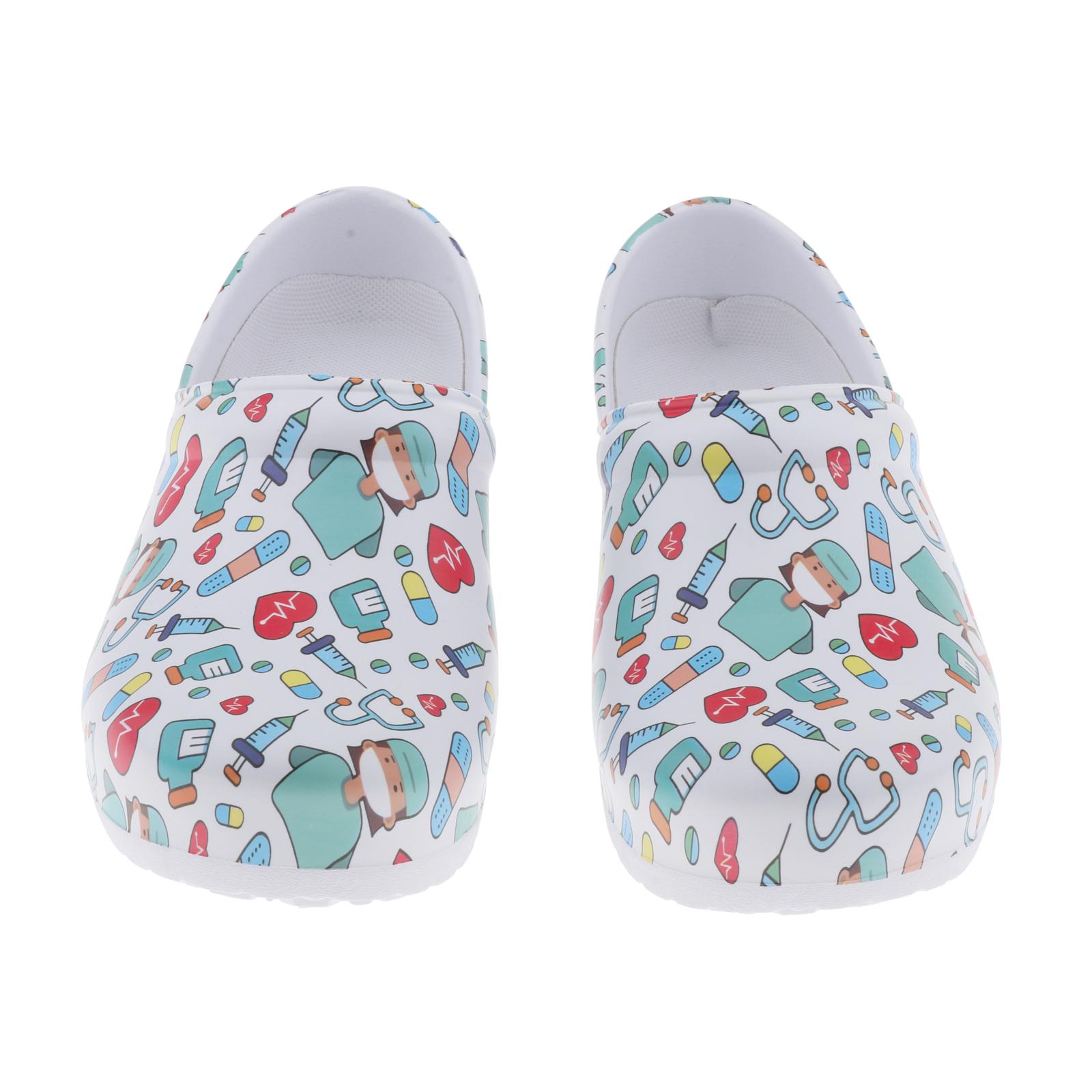 Zapatos de enfermería estampados para mujer, zapatillas informales con plataforma, de verano, 1 par