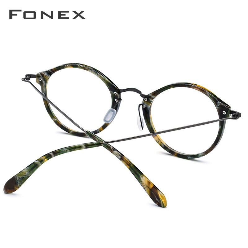 Monture de lunettes optiques fonex b en titane pour femmes, lunettes de vue rondes vintage pour hommes, lunettes en acétate pour myopie , 852