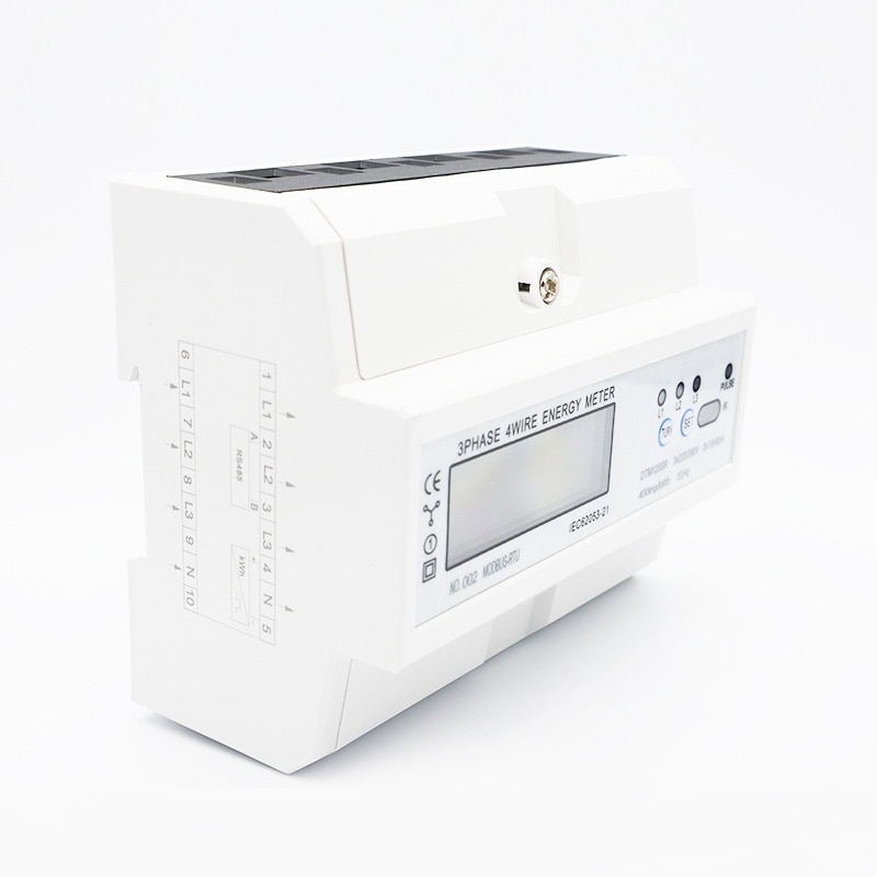 Compteur d'énergie de wattmètre de Rail Din Watt mètre triphasé à quatre fils RS485 MODBUS protocole multifonctionnel 3xAC22 0/380V 10-40A