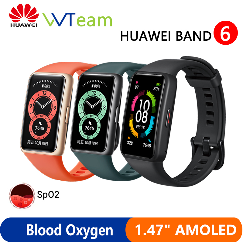 HUAWEI BAND 6 Smartband 6 Blood Oxygen 1.47" AMOLED Long Battery Life Fast Charging Heart Rate Monitoring