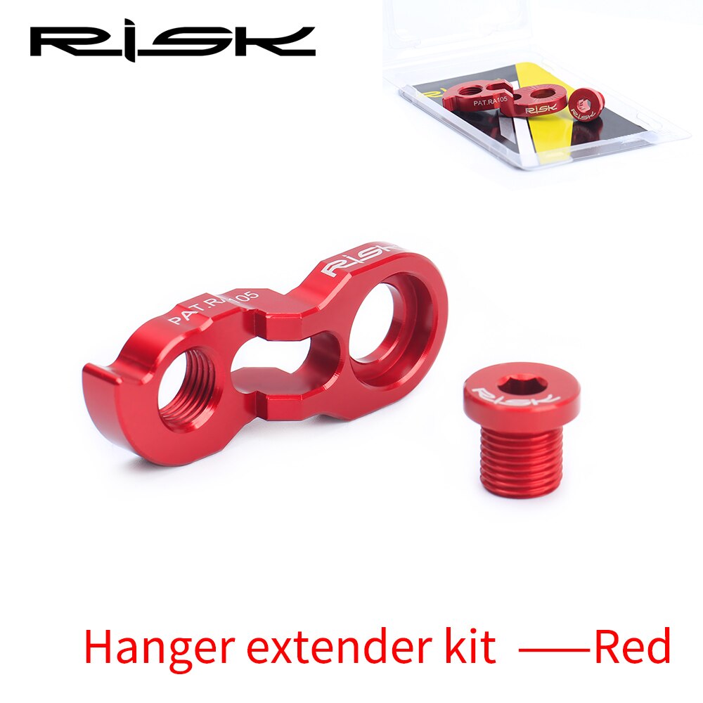 Risiko cykelstel bagskifterforlænger til 32-52t kassette gearkæde bøjleforlænger mtb vejcykel halekrogforlænger: 1 sæt rødt