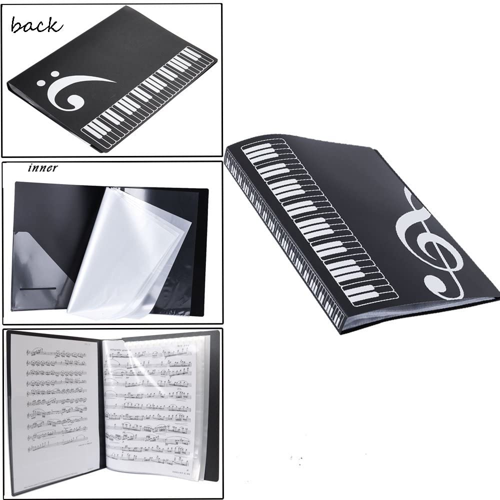 A4 SIZE Music Sheet File Paper Documents Storage Folder Holder Plastic 40 Pockets