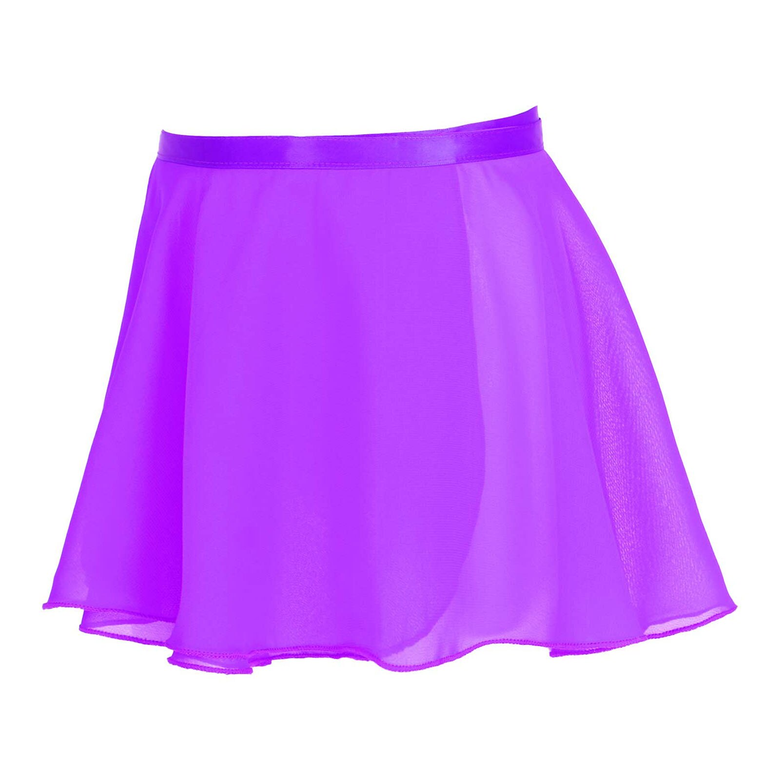 Kids Meisjes Ballet Dans Wrap Rok Kids Dance Skate Over Sjaal Tutu Rokken Chiffon Ballerina Kostuums Gymnastiek Workout Kleding: Purple / L