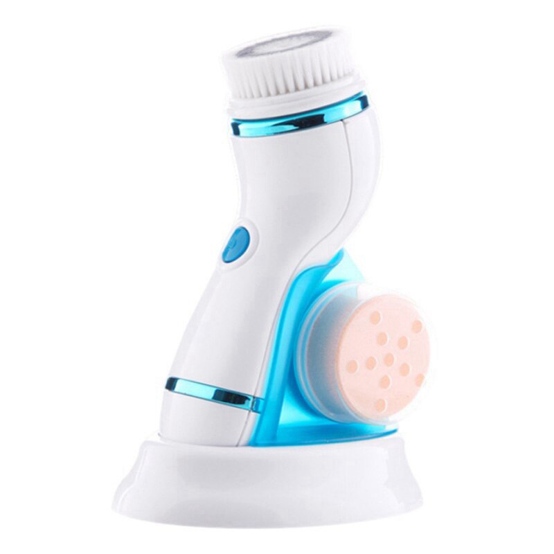 4 in1 Electric Face Cleanser Facial Washing Brush Ance Blackhead Remover Deep Cleansing USB Rechargeable Cleaning Machine: Blue