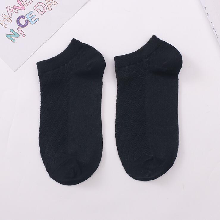 Calcetines de algodón a rayas para mujer, medias pequeñas y frescas de , 5 pares: Negro