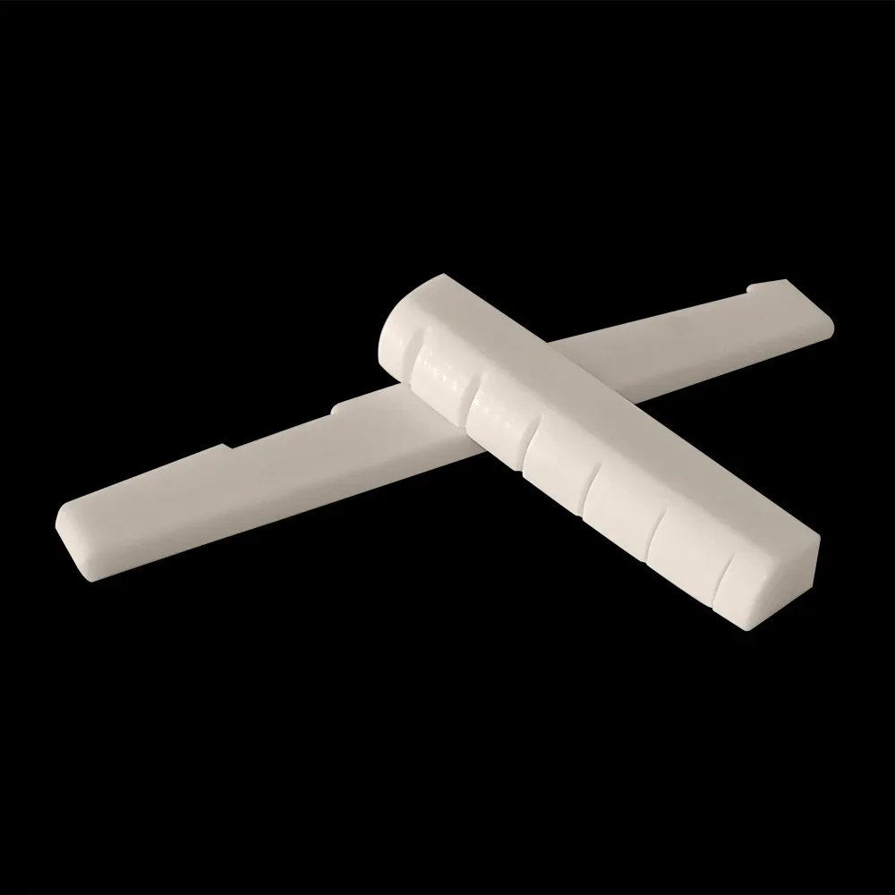 1 kitaran osasarja, 6- kielinen klassinen kitara, luusta tehty talla, satula ja satula, norsunluunvärinen sarja, aitoa luuta