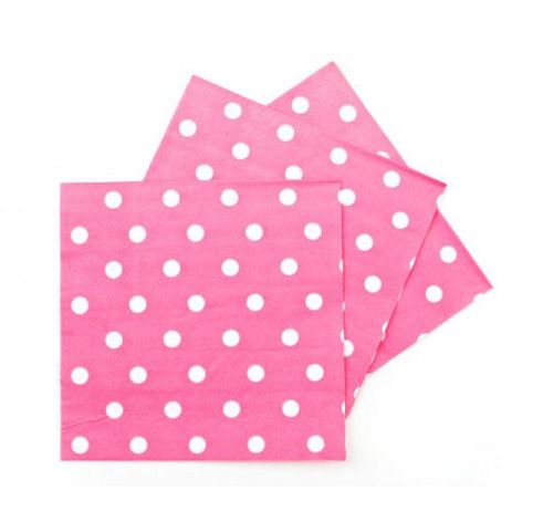 Roze Stip Servet 20li