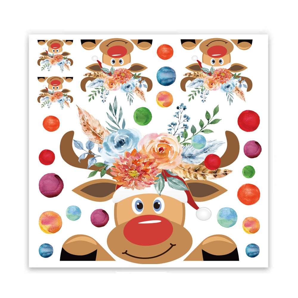 Window Sticker Christmas Static Stickers Decoration For Home Decor Elk Reusable: FG215