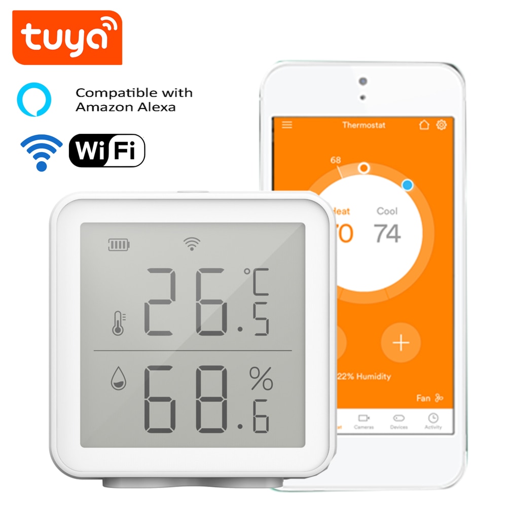 Tuya WIFI Temperature And Humidity Sensor With LCD Screen Indoor Temperature And Humidity Abnormal Sensor Smart Home