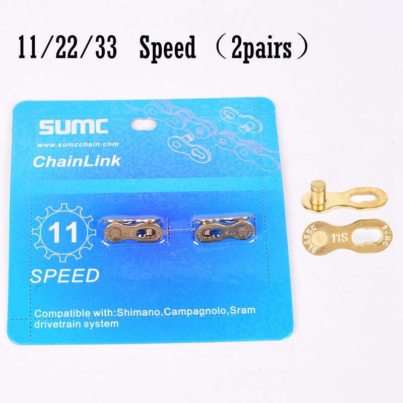 SUMC Bicycle Chain Missing Link Magic buckle 11 12 speed silver gold Chain Link 6/7/8s 9s 10s 11s 12S bicycle quick magic button: light yellow