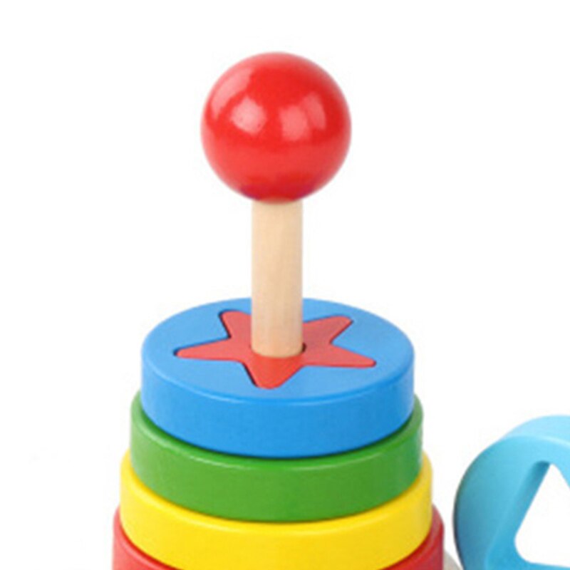 Prima Educazione dei bambini puzzle Di Blocchi di Giocattoli per Bambini Arcobaleno Piramide di Nidificazione Impilabile colore Cognizione Giocattolo