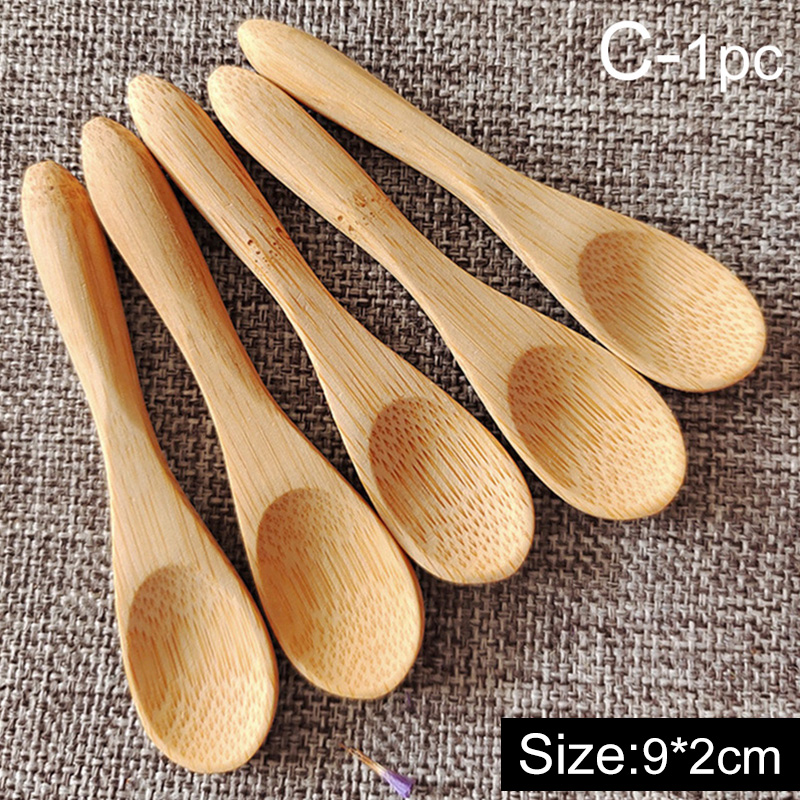 Cucchiaio da miele in legno stoviglie per la casa Ecofriendly cucchiaio da cucina in bambù cucchiaio da caffè cucchiaio da dolce cucchiaino da tè: C-1pezzi