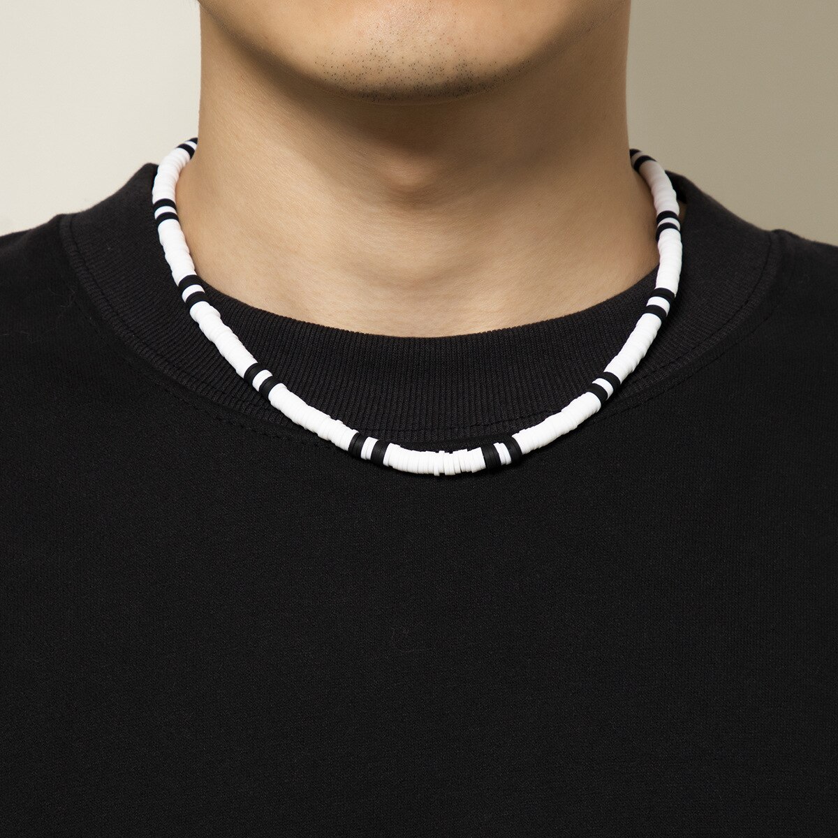 Tauam Zomer Wit Zwart Kleur Zachte Klei Kralen Choker Kettingen Voor Vrouwen Mannen Eenvoudige Minimalistische Kraag Kettingen Sieraden