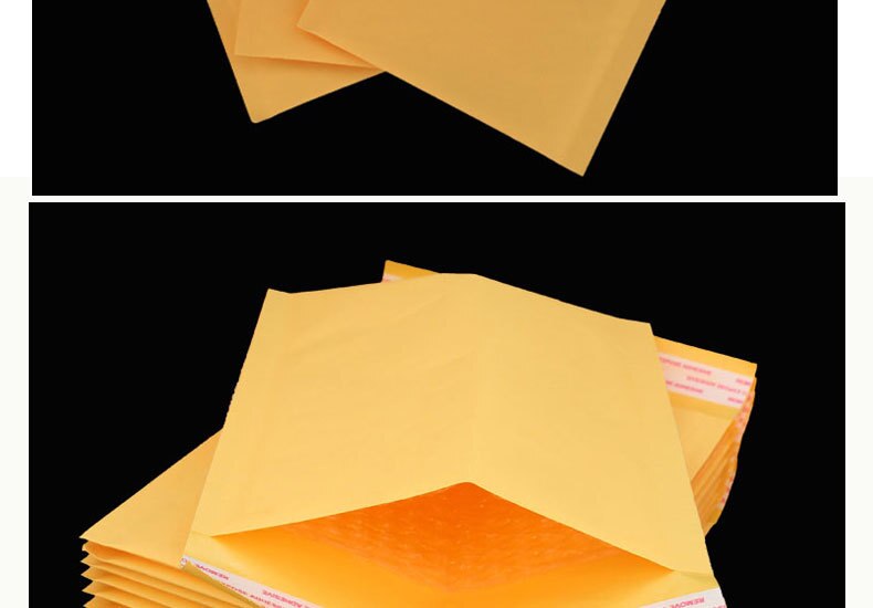 10 pièces/lot petite taille couleur jaune bulle Mailers enveloppes rembourrées papier Kraft multi-fonction bulle enveloppe sac 12x18 avec 4cm