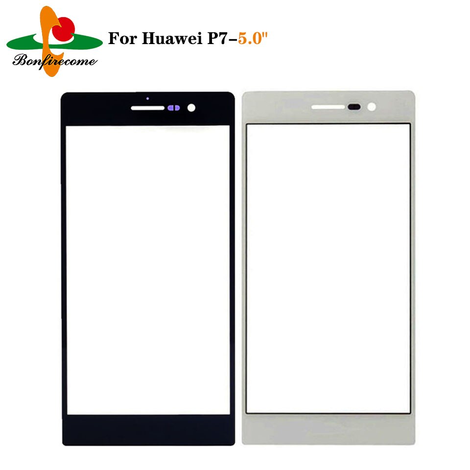 Exterior de pantalla para Huawei Ascend P7 P7-L10 P7-L00 P7-L05 frente Panel de pantalla táctil LCD Pantalla de vidrio cubierta de lente de repuesto
