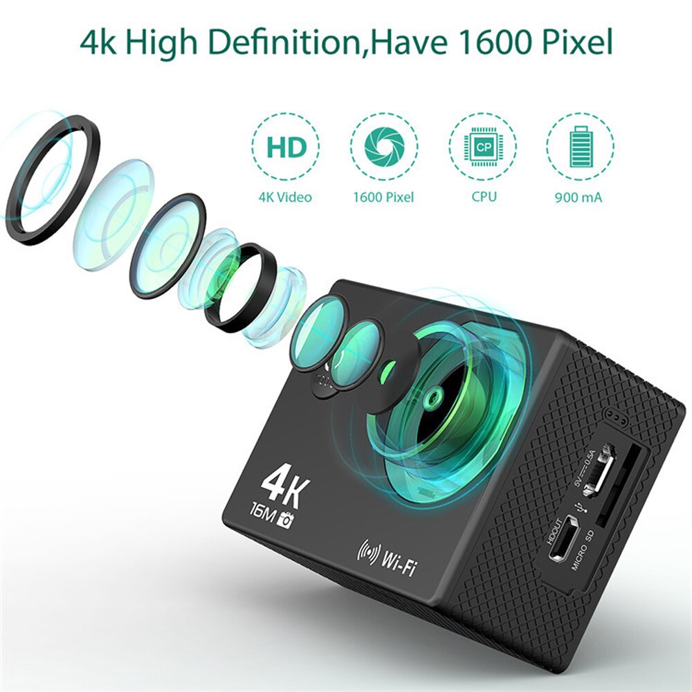 Camera Type Motion Camera 4K Waterdichte Camera 2.4G Afstandsbediening WiFi Onderwater Camera