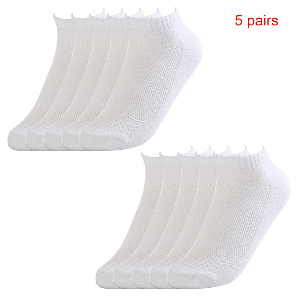 Calcetines deportivos de corte bajo para hombre, calcetín suave, transpirable, para caminar, correr, tenis, mezcla de algodón, 1 par/5 pares, #2: Blanco / 1 Pair