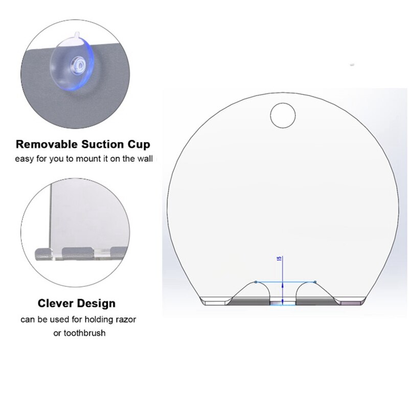 Muur Zuig Anti Fog Douche Spiegel Scheren Spiegel Badkamer Douche Spiegel Wasruimte Reizen Voor Man