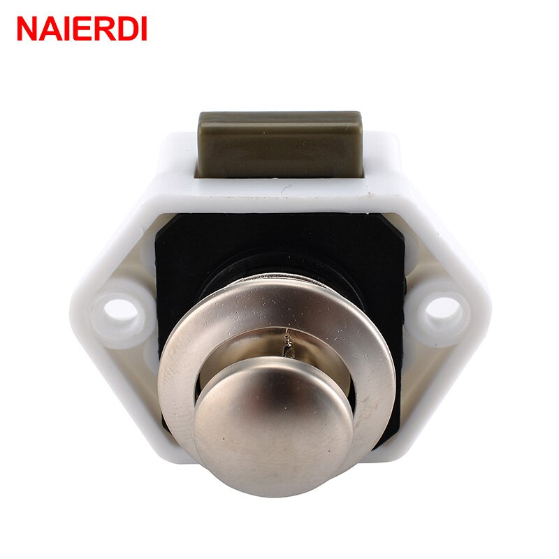 Naierdi autocamper bil push lås diameter 20mm rv campingvogn båd autocamper skab skuffe låse knap låse til møbler hardware: Hvid