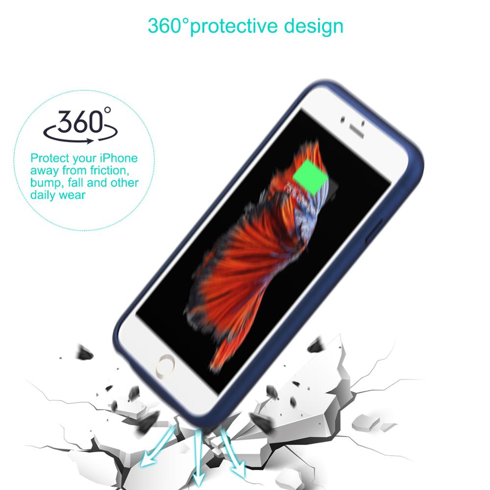 Coque de chargeur de batterie pour iPhone 6, 6s, 6Plus, surface lisse