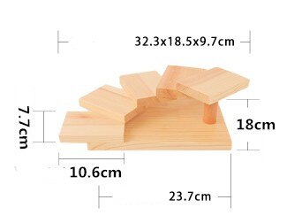 Japanse Houten Hout Keuken Sushi Bridge Boten Grenen Sushi Sashimi Plaat Schotel Sushi Servies Decoratie Ornament: 32.3x18.5xH9.7cm