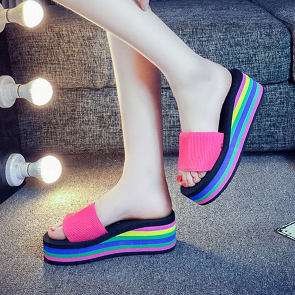 Chaussures femme chaussons intérieur zapatos de mujer femme plateforme bain chaussons cale plage toboggan chaussures talon haut sandales