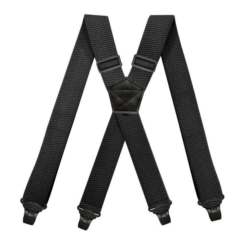Deepeel-tirantes elásticos ajustables para hombre y adulto, suspensorio DE TRABAJO ancho con 4 clips, 3,5X120cm, 1 unidad: Black-120cm