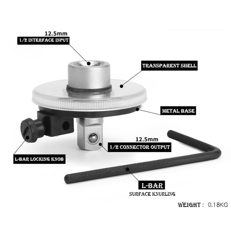 Angle Torque Gauge Torque Angle Gauge Wrench Torque Measuring Instrument Angle Meter Chromium-vanadium Steel