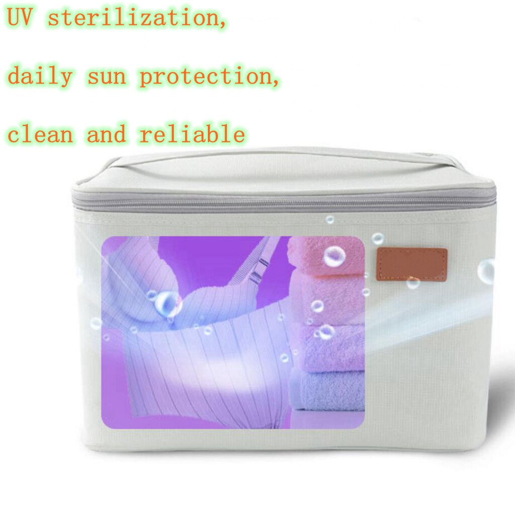 Bærbar uv-desinfektionspose sterilisatoræske briller håndklæde anti-bakteriepose