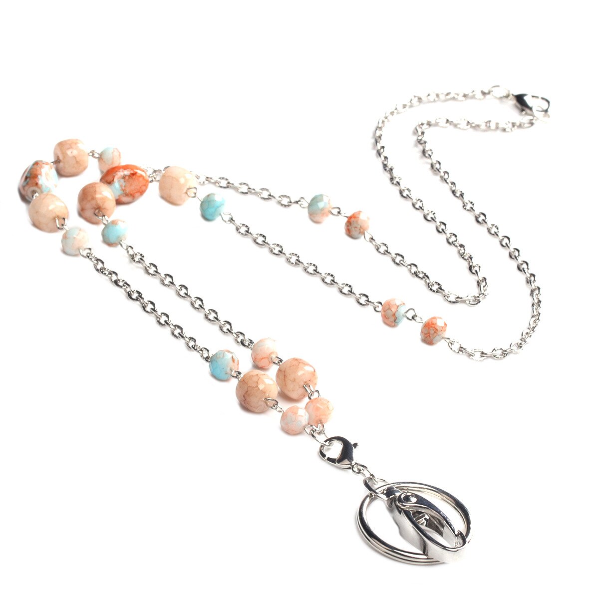 Beads Lanyards Badge Lanyards with ID Holder Keychain Holder Necklace Lanyards for Women Girl: LA200