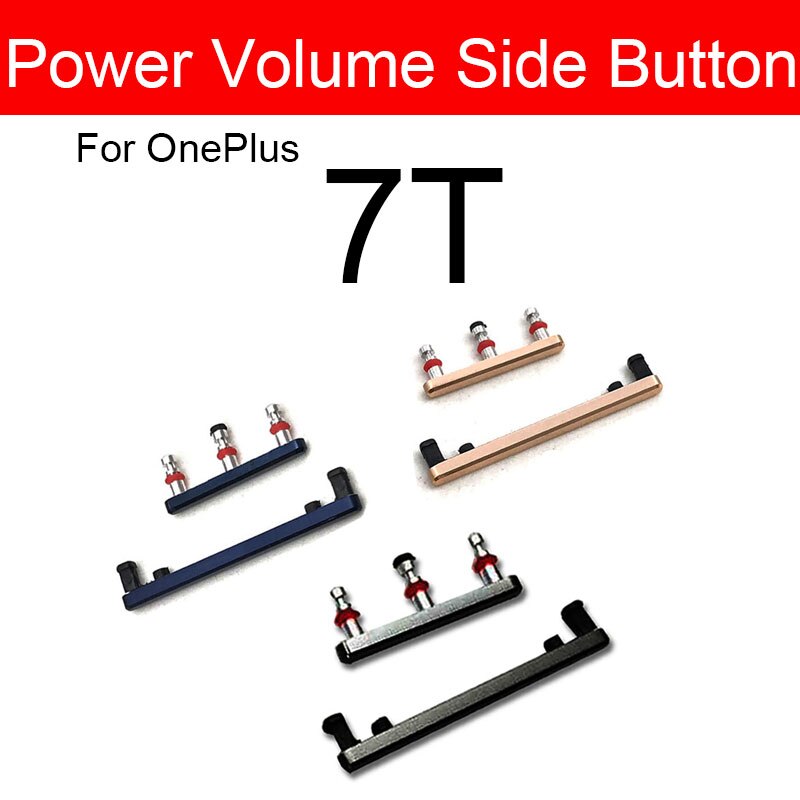 1 botón de volumen lateral + botón de encendido/apagado conjunto de botones para Oneplus 7 7T Pro botón de encendido de volumen piezas de repuesto de teclado