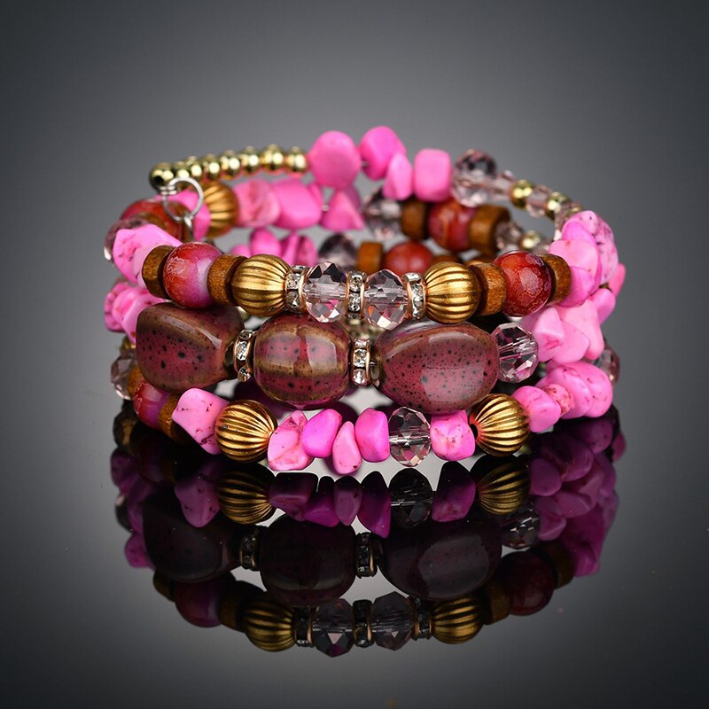 GREEN Handmade Woven DIY Bracelets&Bangles For Women Bohemian Multi Layered Bracelets Charm Friendship Crystal Bracelet BT200298: BT200273RORD