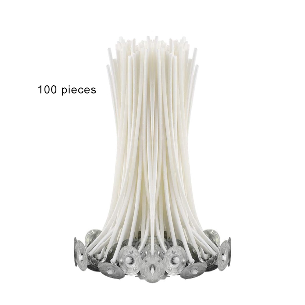 Juego de mechas para velas sin humo originales, núcleo de cera de soja, vela tejida para el hogar, lámpara de queroseno, núcleo de cera de madera, 100 unidades