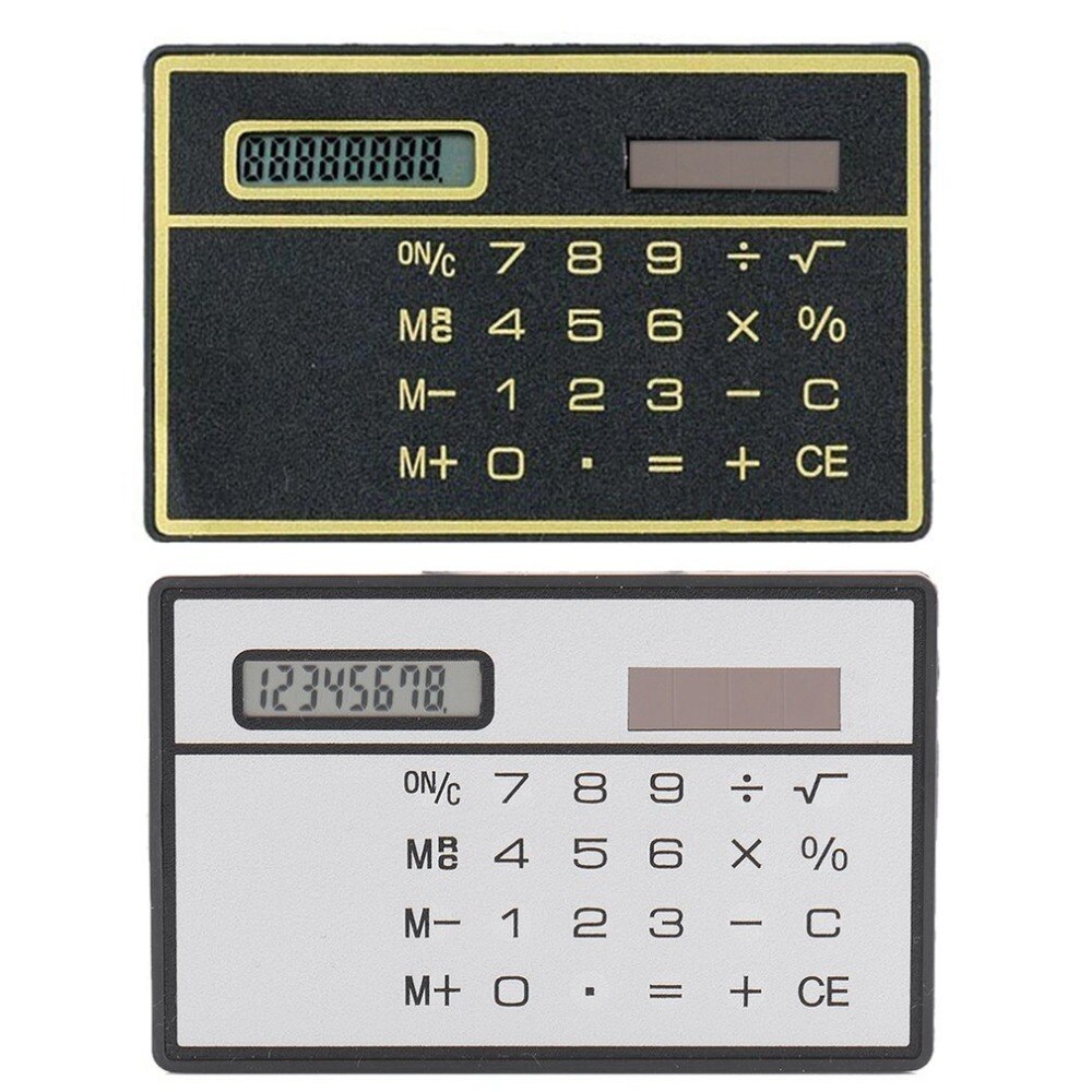 8 Digit Ultra Thin Solar Power Calculator with Touch Screen Credit Card Portable Mini Calculator for Business School