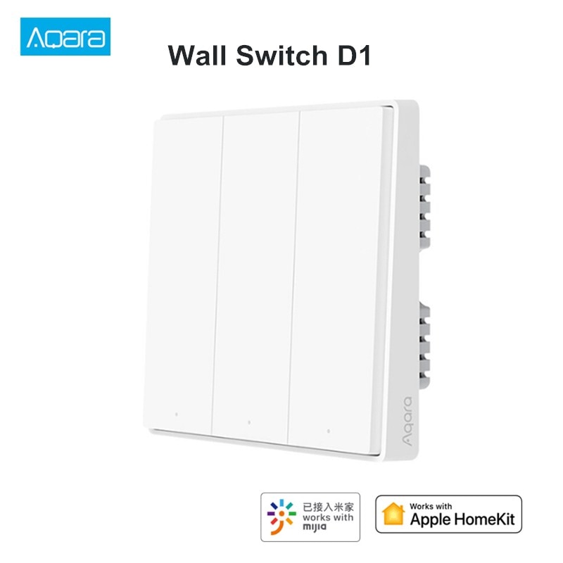 Aqara Smart Wall Switch D1 Zigbee Wireless Remote Control Light Switch Neutral Fire Wire 1/2/3 Button For Mijia HomeKit APP