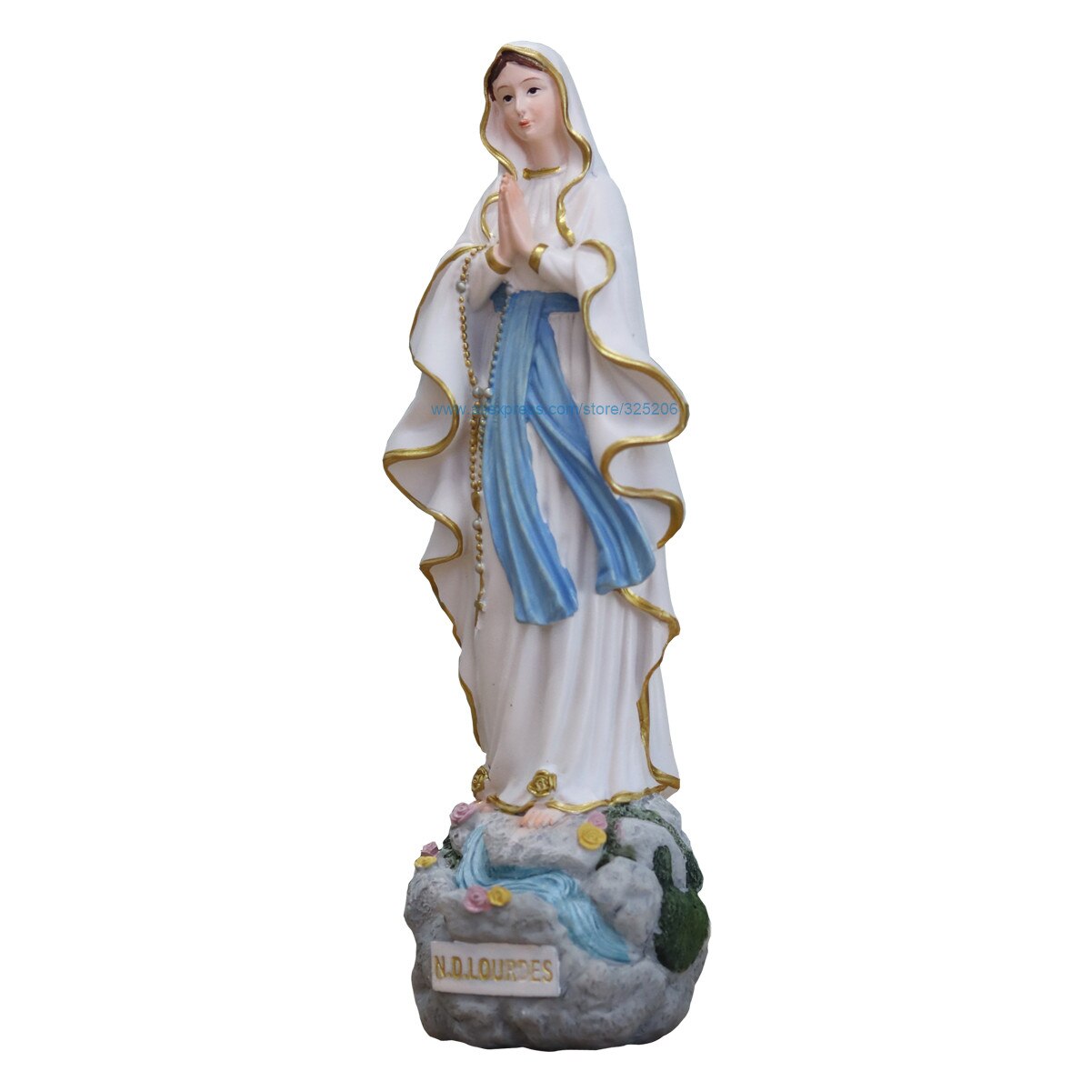 Our Lady Lourdes Virgin Mary Statue Figure 20 5cm Grandado