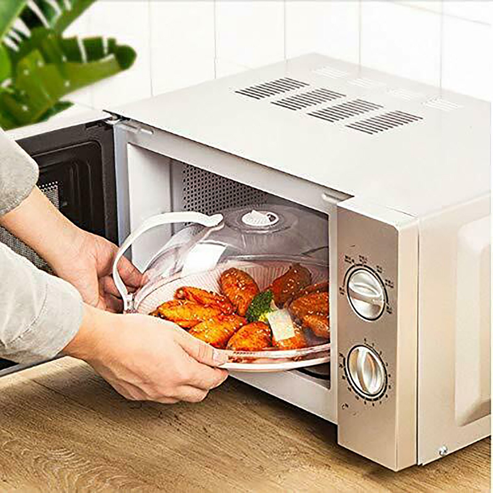 Plastic Pan Lid Food Cover Microwave Oven Dish Plate PP Cover Transparent Anti-Splash Silicone Caps Pot Cover Cookware Lid