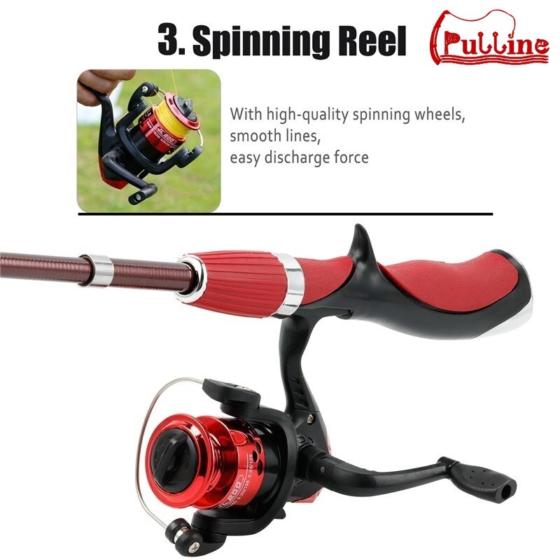 Fishing Rod and Reel Set Casting Fishing Rods Carbon Superhard Ultra Light Rod with Mini Spinning Reels Fishing Tackle Set