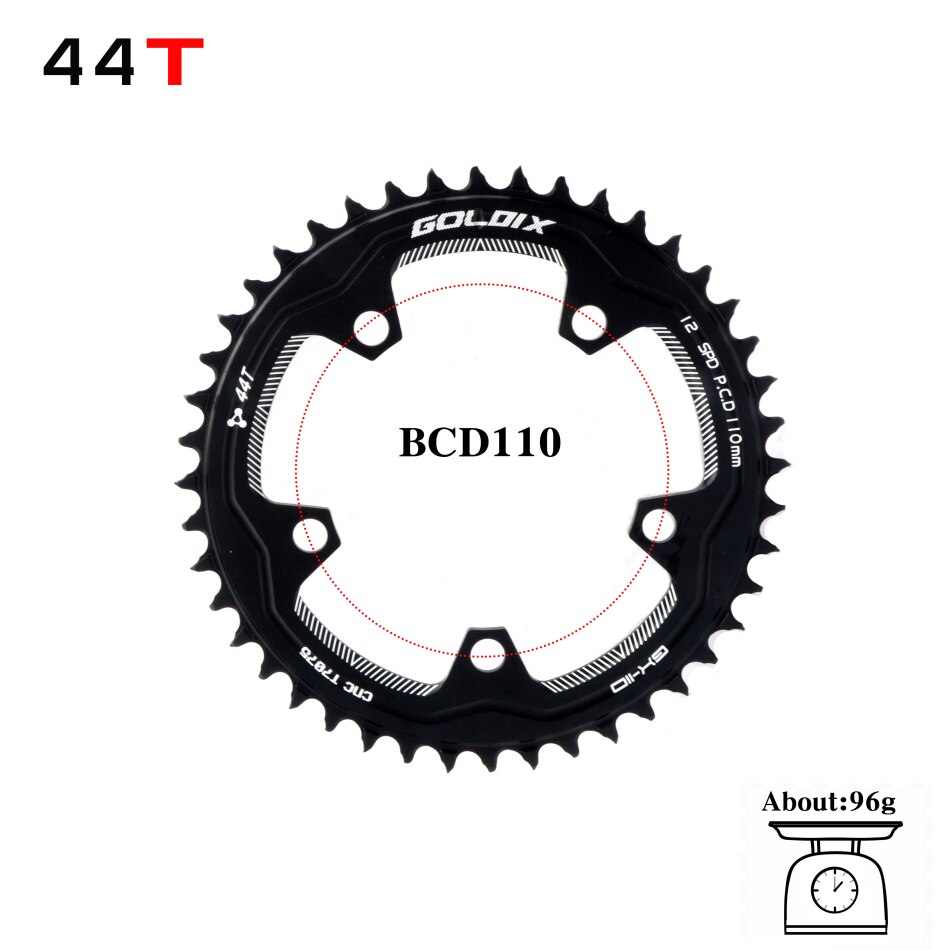 Goldix 110/5 Bcd 110BCD Racefiets Smalle Brede Kettingblad 38T-58T Fiets Kettingblad Forshimano Sram Fiets Crank accessoires: 110 BCD 44T