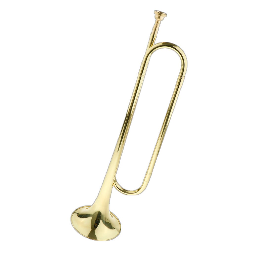 Brass Bugle, B Flat Cavalry Trumpet, Musical Instrument for Children Kids School Students Band