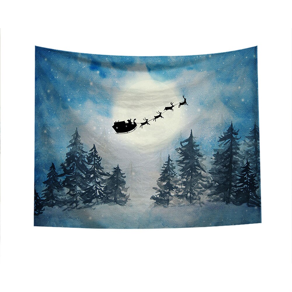 Neue Jahr Wandbehang Tapisserie, Frohe Weihnachten Baum Rentier Schneeflocke Wald Wandteppich für Schlafzimmer, Wohnzimmer, Wohnheim: 9