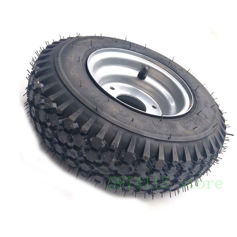 Tubeless Band 4.10/3.50-6 Inch - 3-Gats Naaf - 31cm Diameter - voor Elektrische Fietsen, Scooters, Go-Karts, ATV's