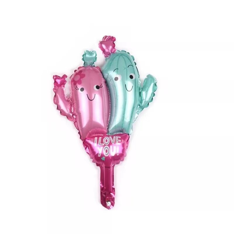 Ballon en film d'aluminium cactus, dessin animé plante, fournitures de décoration et d'arrangement pour fête d'anniversaire et mariage,
